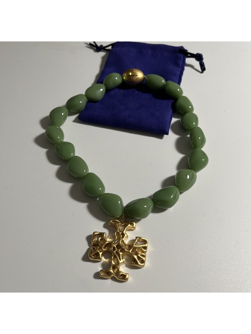 TORY BURCH Green  Roxanne Statement Necklace w/ Dust Bag